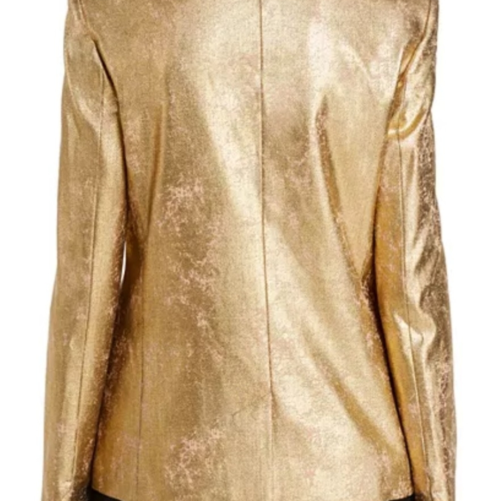 Zadig and Voltaire Gold Metallic Women's Blazer/Party Jacket - Picture 4 of 13